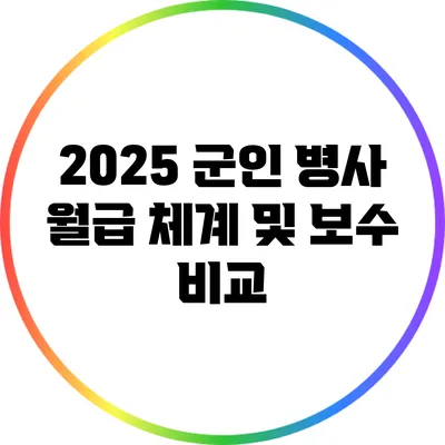 2025 군인 병사 월급 체계 및 보수 비교