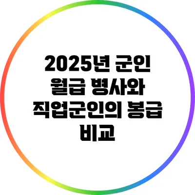 2025년 군인 월급: 병사와 직업군인의 봉급 비교