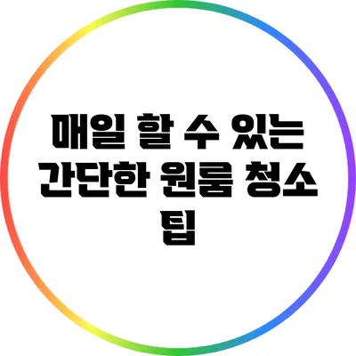 매일 할 수 있는 간단한 원룸 청소 팁