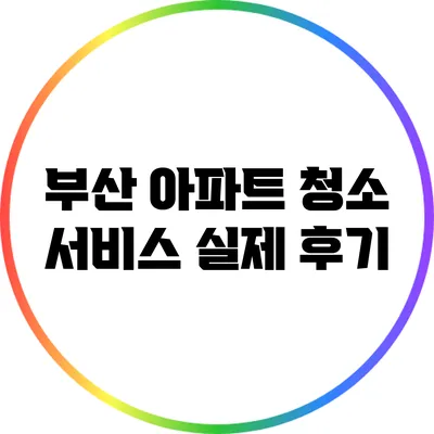 부산 아파트 청소 서비스 실제 후기