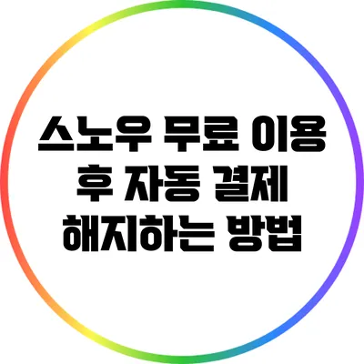 스노우 무료 이용 후 자동 결제 해지하는 방법