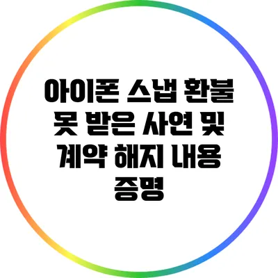 아이폰 스냅 환불 못 받은 사연 및 계약 해지 내용 증명