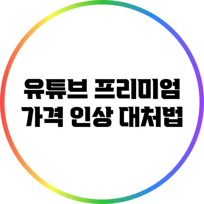 유튜브 프리미엄 가격 인상 대처법