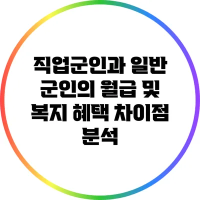 직업군인과 일반 군인의 월급 및 복지 혜택 차이점 분석