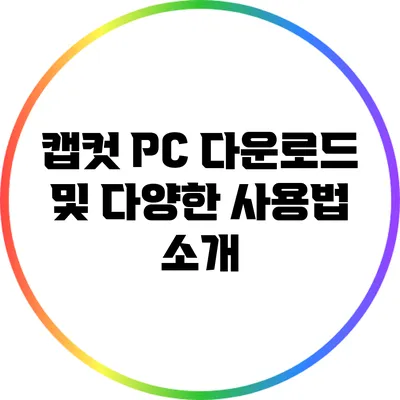 캡컷 PC 다운로드 및 다양한 사용법 소개