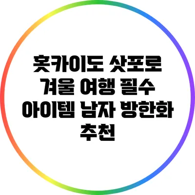 홋카이도 삿포로 겨울 여행 필수 아이템: 남자 방한화 추천