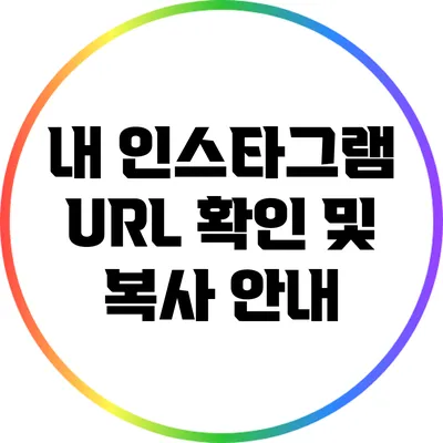 내 인스타그램 URL 확인 및 복사 안내