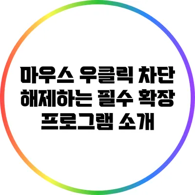 마우스 우클릭 차단 해제하는 필수 확장 프로그램 소개