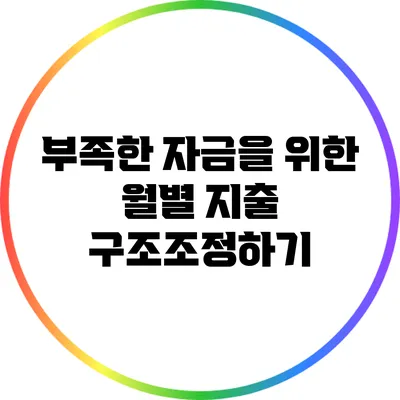 **부족한 자금을 위한 월별 지출 구조조정하기**