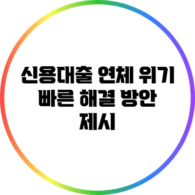 신용대출 연체 위기: 빠른 해결 방안 제시