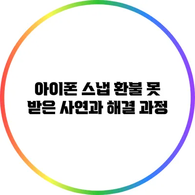 아이폰 스냅 환불 못 받은 사연과 해결 과정