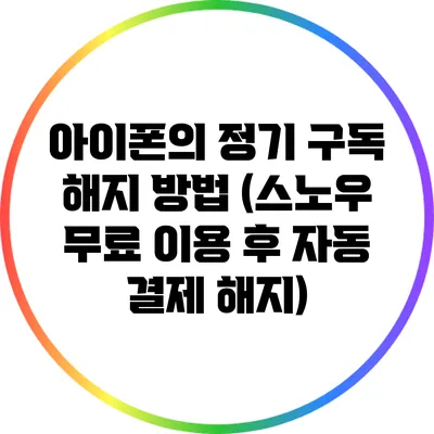 아이폰의 정기 구독 해지 방법 (스노우 무료 이용 후 자동 결제 해지)