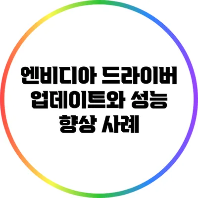 엔비디아 드라이버 업데이트와 성능 향상 사례