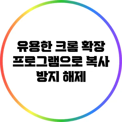 유용한 크롬 확장 프로그램으로 복사 방지 해제