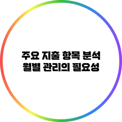 **주요 지출 항목 분석: 월별 관리의 필요성**