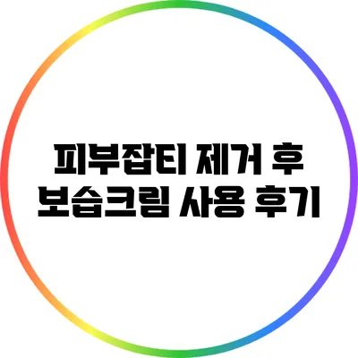 피부잡티 제거 후 보습크림 사용 후기