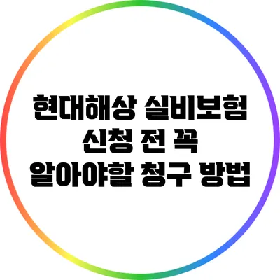 현대해상 실비보험 신청 전 꼭 알아야할 청구 방법