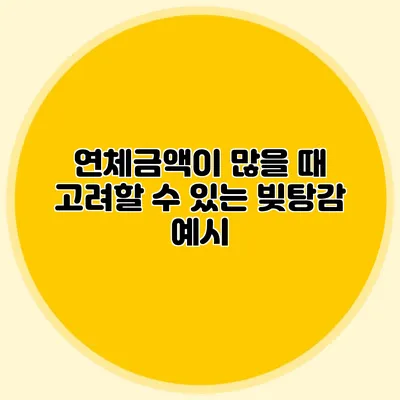 연체금액이 많을 때 고려할 수 있는 빚탕감 예시