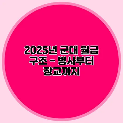 2025년 군대 월급 구조 - 병사부터 장교까지