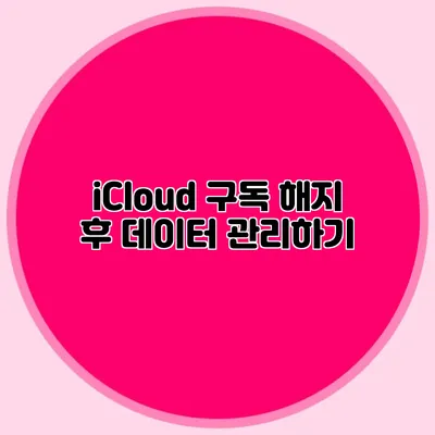iCloud 구독 해지 후 데이터 관리하기
