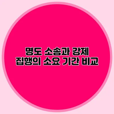 명도 소송과 강제 집행의 소요 기간 비교