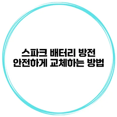 스파크 배터리 방전 안전하게 교체하는 방법