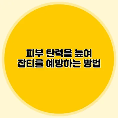 피부 탄력을 높여 잡티를 예방하는 방법